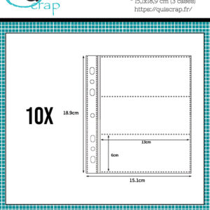 Lot de 10 pochettes A5 –  15,1x 18,9 cm (3 cases)