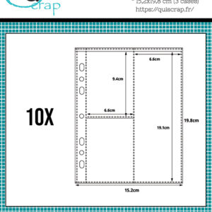 Lot de 10 pochettes A5 – 15,2×19,8 cm (3 cases)