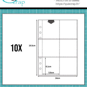 Lot de 10 pochettes A5 – 14x 19,5 cm (6 cases)