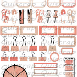 Planche de Dies-cut – Nuances de vieux rose – Lot de 5