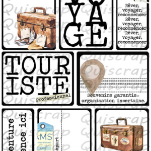 Planche de Dies-cut – Les cartes voyage – Lot de 5