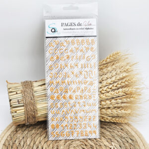 Stickers Alphabet puffy – Jaune – Collection Pages de Vie – Quiscrap – Lot de 3