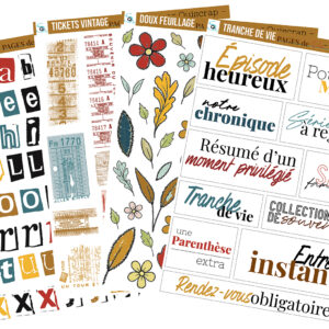 Planche de dies-cut A5 – Tranche de vie – Collection Pages de vie – Lot de 5
