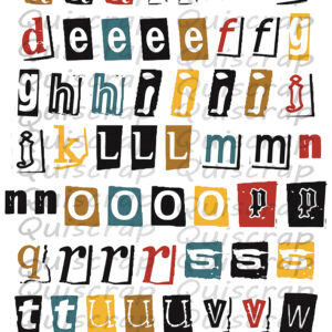 Planche de dies-cut A5 – Alphabet #34 – Collection Pages de vie – Lot de 5