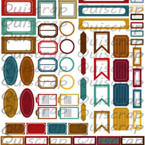 Planche de dies-cut A4 – Les étiquettes – Collection Pages de vie – Lot de 5