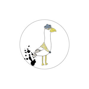 Badge 25mm – Mouette – Collection Douce France – Quiscrap – Lot de 5