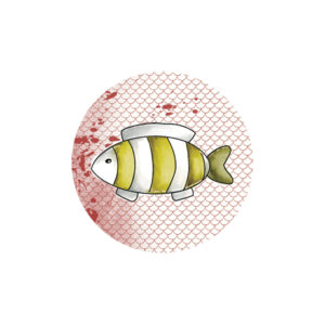 Badge 25mm – Poisson – Collection Douce France – Quiscrap – Lot de 5