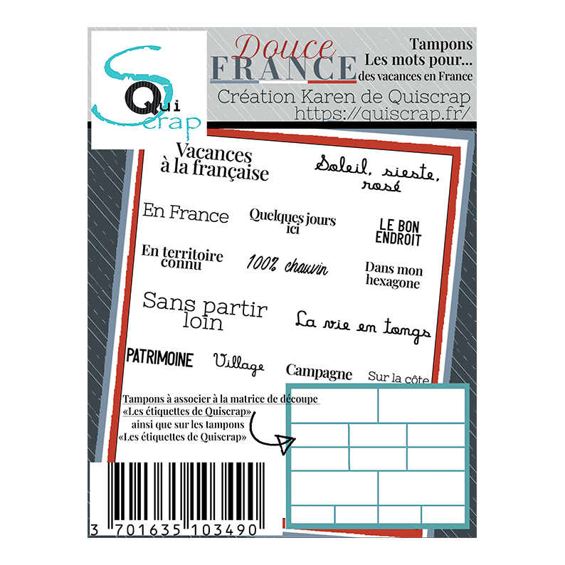 Visuel Tampons Les mots pour des vacances en France Collection Douce France