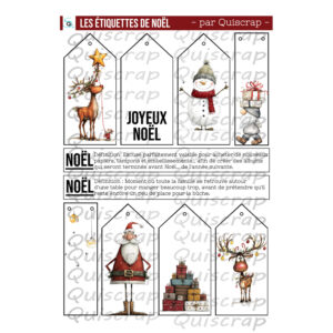 Planche de dies-cut – Les étiquettes de Noël – Lot de 5 (Copie)