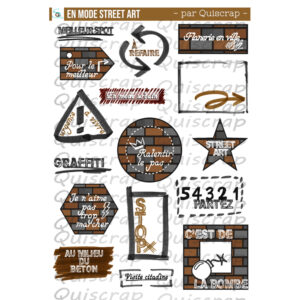 Planche de dies-cut A5 – En mode Street Art – Lot de 5